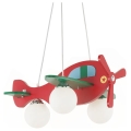 Ideal Lux - Lampadario a sospensione per bambini AVION 3xE27/28W/230V rosso